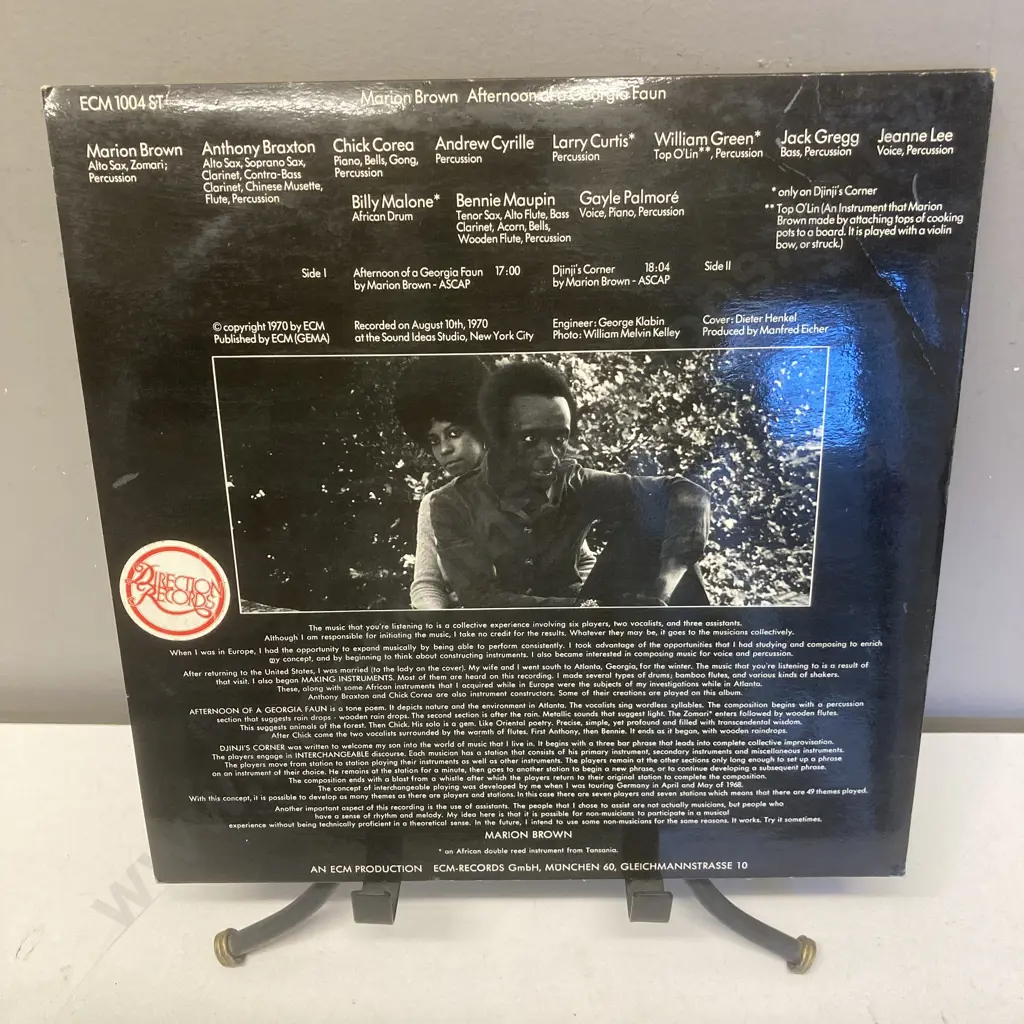 Marion Brown ‎– Afternoon Of A Georgia Faun Vinyl LP, ECM Records ‎– ECM 1004 ST, 1970 Germany Image 1++