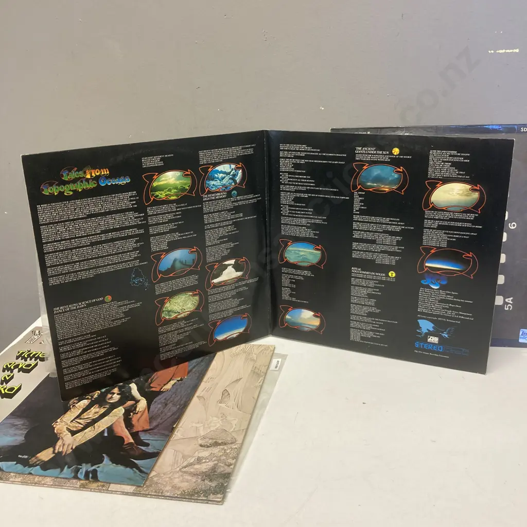Yes Vinyl LPs x 4, The Yes Album, Relayer, Time And A Word, Tales From Topographic Oceans Double Album, NZ Pressings Image 1++