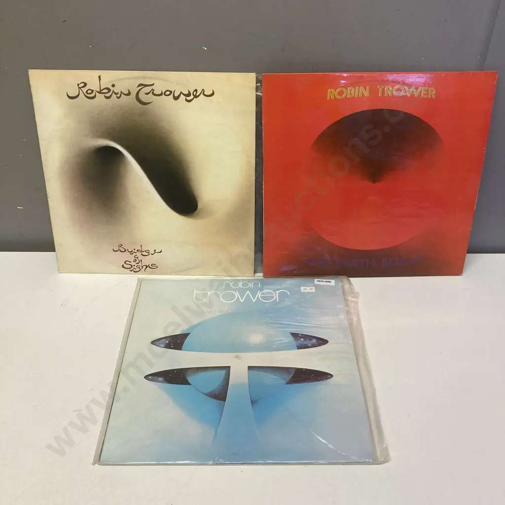 Robin Trower Vinyl LPs - Chrysalis Label - Twice Removed From Yesterday 1973, Bridge Of Sighs 1974, For Earth Below 1975 Image 1++
