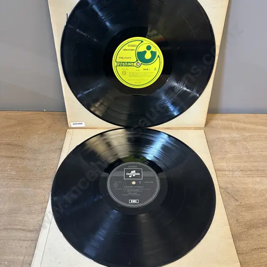 Pink Floyd Vinyl LPs Without Covers - A Saucerful Of Secrets 1968 Columbia SCXM6258 & Ummagumma 1969 Harvest SHDW.1 - NZ