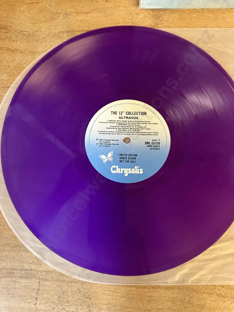 Ultravox - The Collection - Australian LP with Bonus Purple Vinyl 12" - Chrysalis RML-53159 (UTVD 1) Image 1++