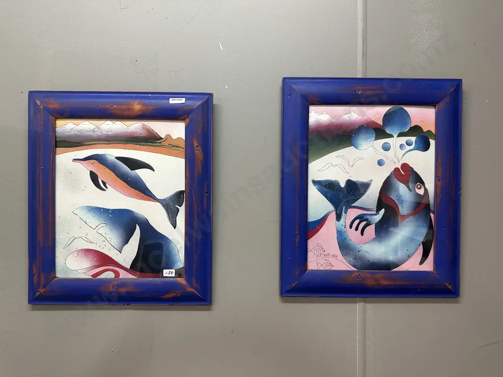 Pair of Kia Ora Ltd Edition Artworks "Dive Into The New Millenium" 170/200 & "The Happy Whales Of Kaikoura"  26/150 Image 1++