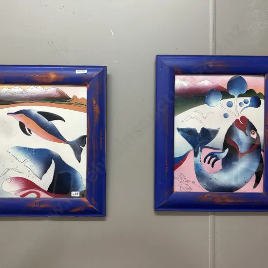 Pair of Kia Ora Ltd Edition Artworks "Dive Into The New Millenium" 170/200 & "The Happy Whales Of Kaikoura"  26/150