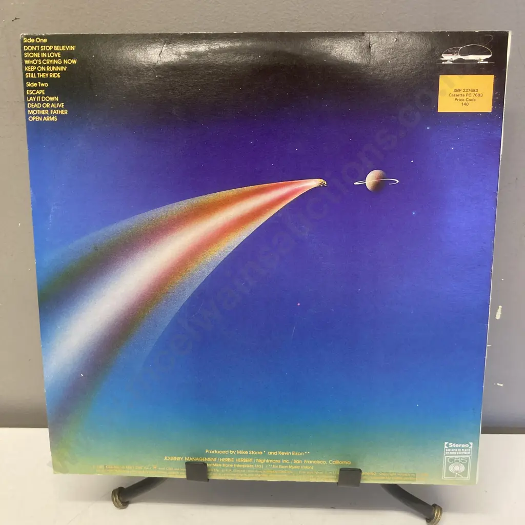 Rare Journey Escape Vinyl LP Label CBS SBP237683 1981 (Aussie # but NZ Release ) Lyrics Sheet Image 1++