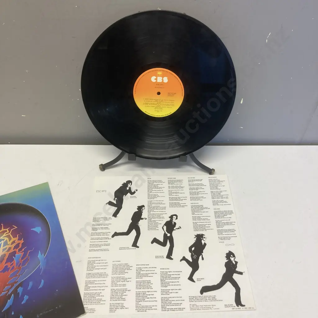 Rare Journey Escape Vinyl LP Label CBS SBP237683 1981 (Aussie # but NZ Release ) Lyrics Sheet Image 1++