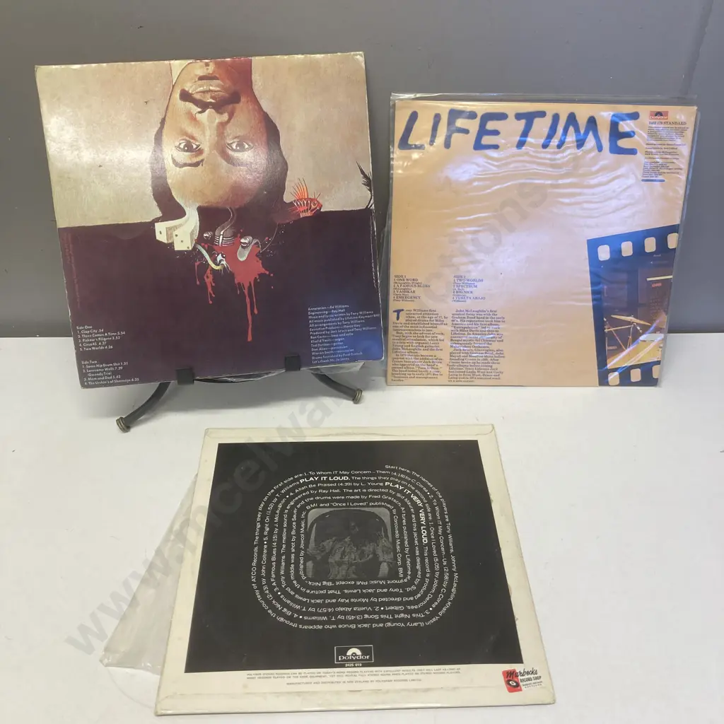 The Tony Williams Lifetime LPs - Polydor Turn It Over 2425019 1970 NZ, Ego 2425 070 1971 NZ Gatefold Image 1++
