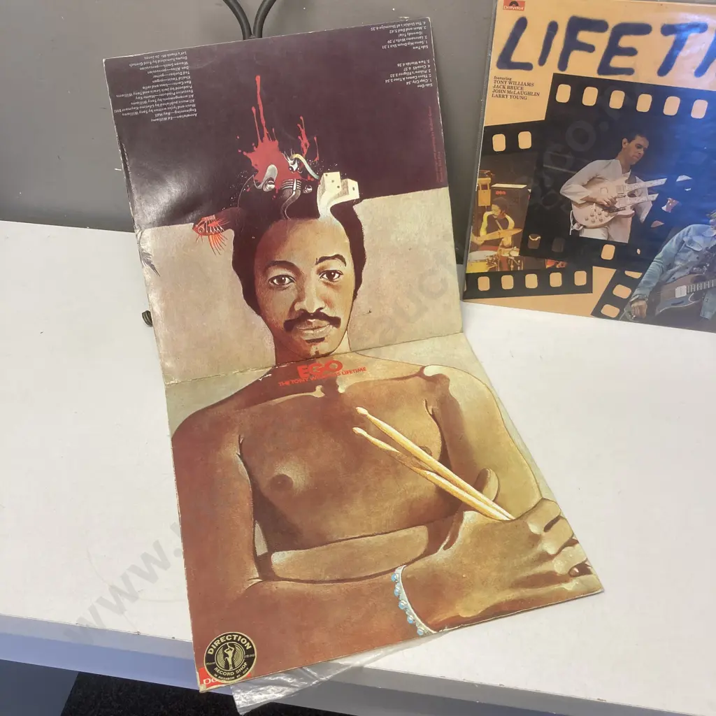 The Tony Williams Lifetime LPs - Polydor Turn It Over 2425019 1970 NZ, Ego 2425 070 1971 NZ Gatefold Image 1++