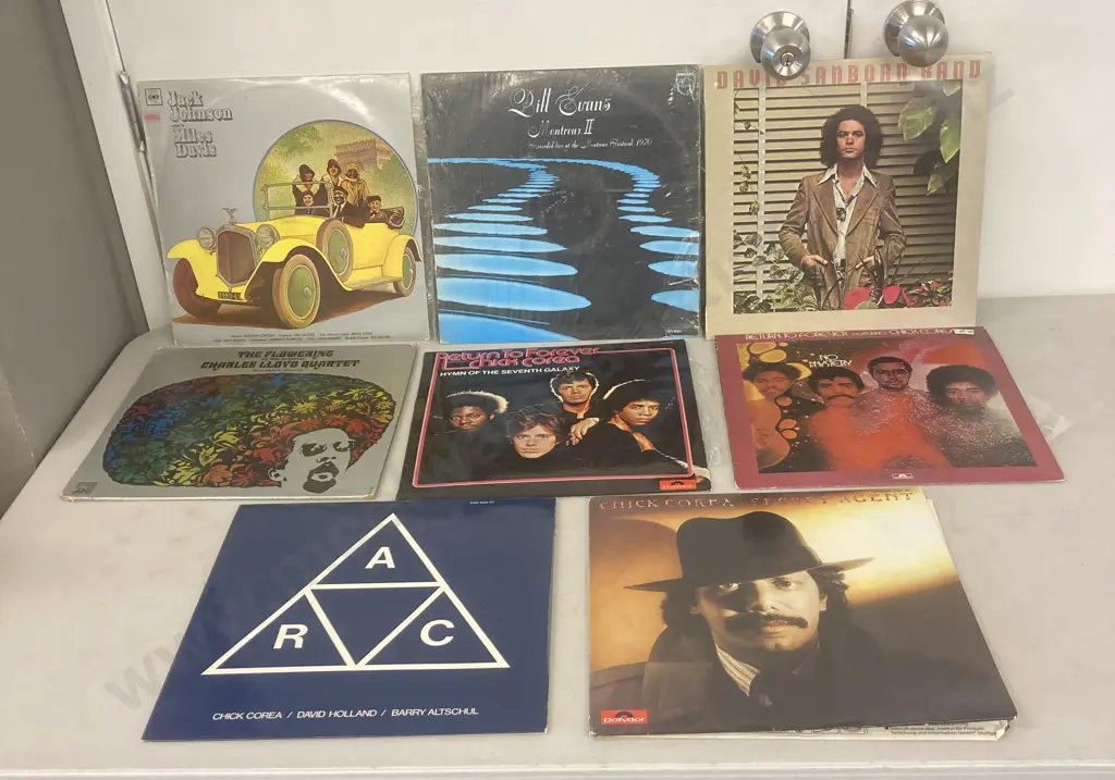 Assorted Jazz Vinyl LPs x 8 - Jack Johnson, Charles Lloyd, Chick Corea Etc Image 1++
