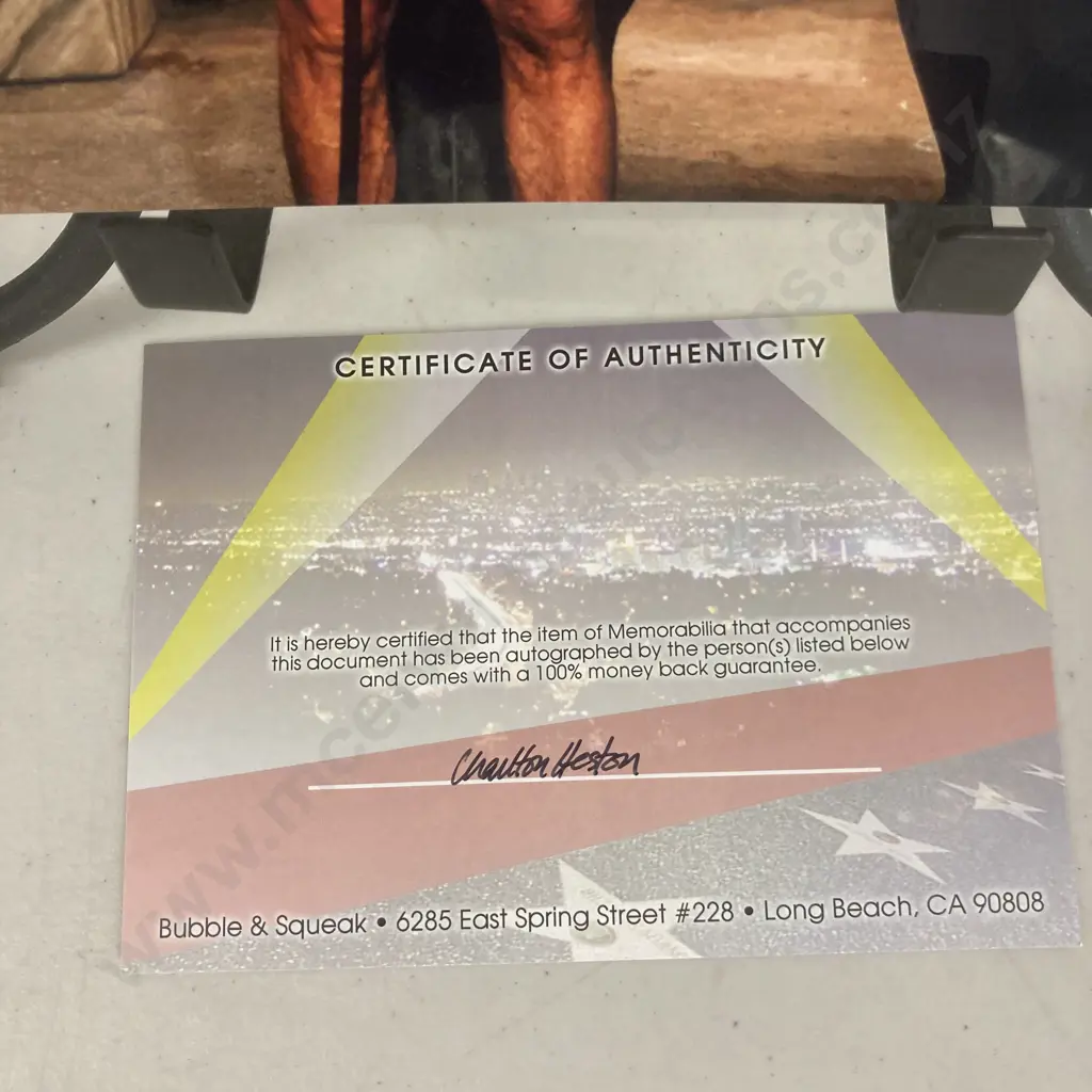 Charlton Heston Planet Of The Apes Autograph Signed 10 x 8" Colour Photo With COA Image 1++