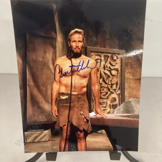 Charlton Heston Planet Of The Apes Autograph Signed 10 x 8" Colour Photo With COA