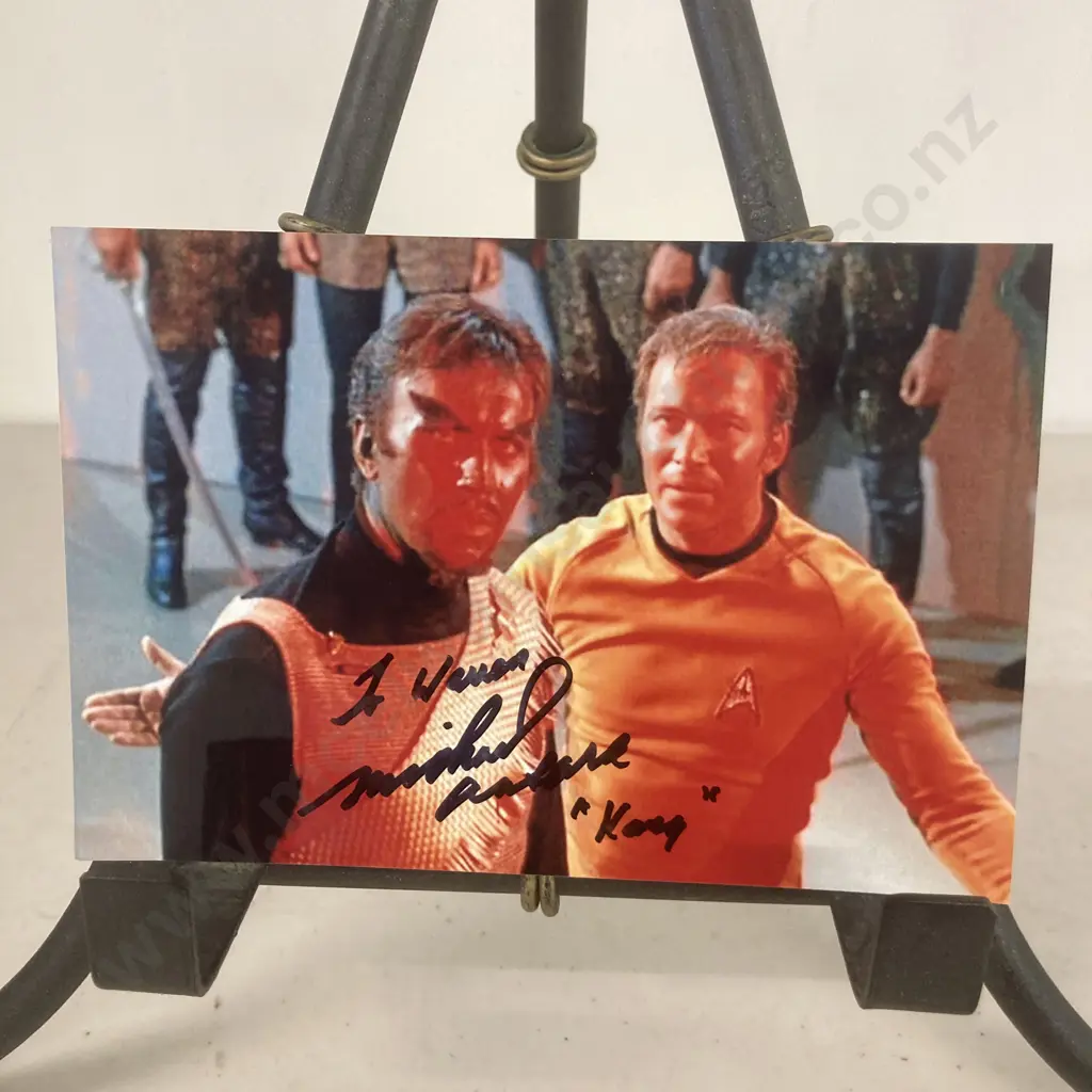 Michael Ansara - Kang, Star Trek The Original Series Signed 4 x 6" Coloured Photo Image 1++