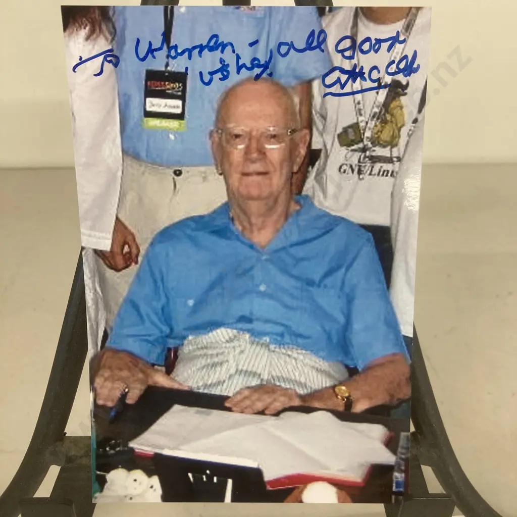 Rare Arthur C. Clarke (1917-2008) - 2001: A Space Odyssey  Signed Autographed 6x4" Photo With His EGOGRAM 2008 Image 1++