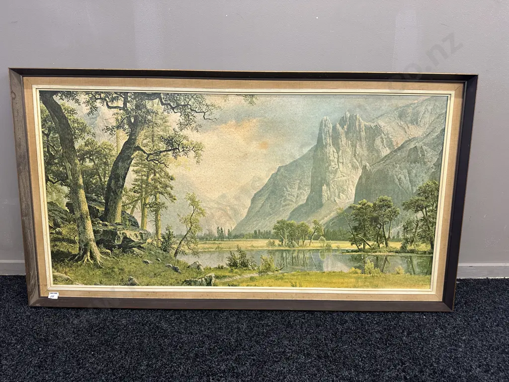 Bierstadt's Yosemite Valley Vintage Framed Print. 72 x 133cm Image 1++