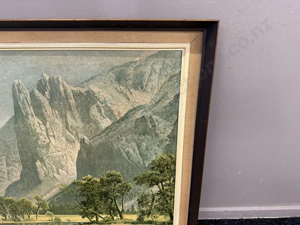 Bierstadt's Yosemite Valley Vintage Framed Print. 72 x 133cm Image 1++