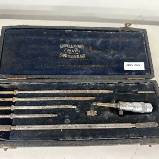 Vintage Moore & Wright (Sheffield England) Internal Micrometer Boxed Set