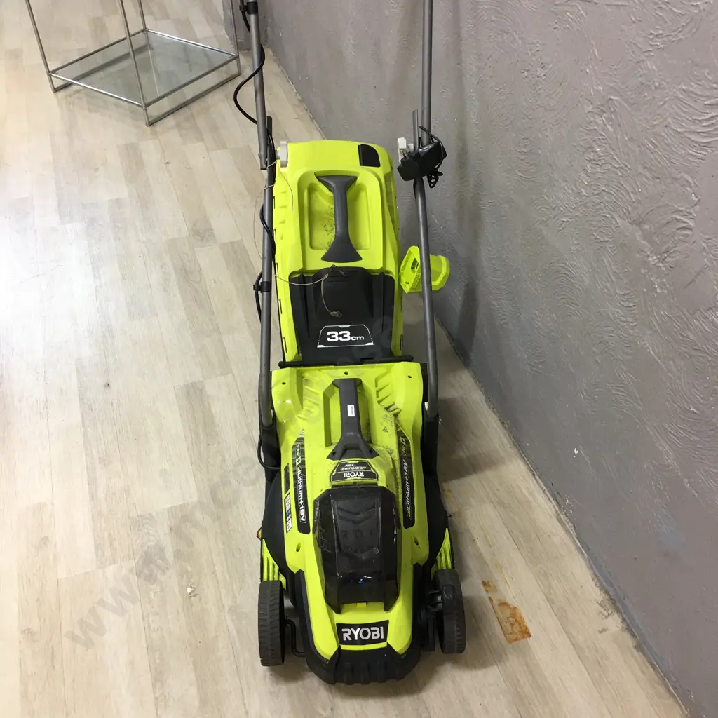 Ryobi 18V One+ OM1833S 33cm Lawnmower With 1.4Ah Battery & Charger Image 1++