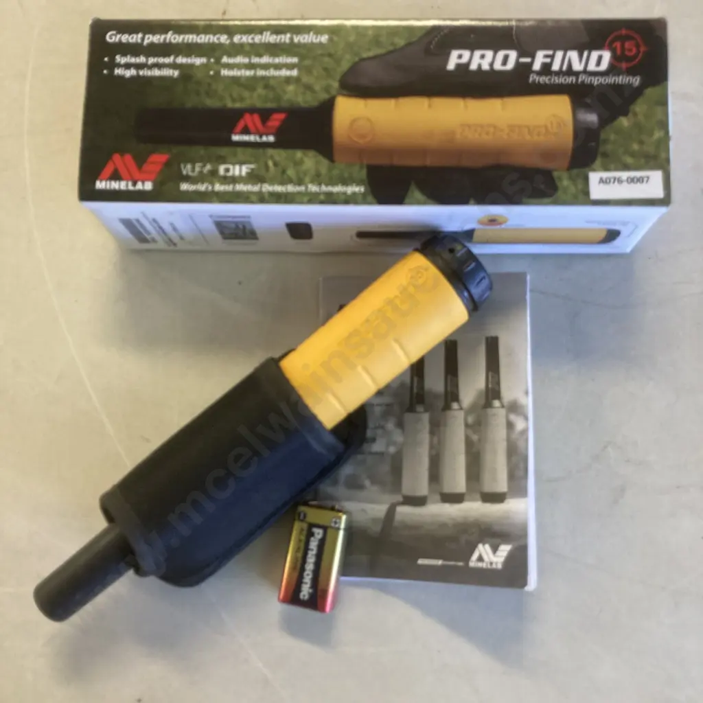 Minelab Pro-Find 15 Pinpointer Metal Detector With Manual & Carry Pouch, Boxed Image 1++