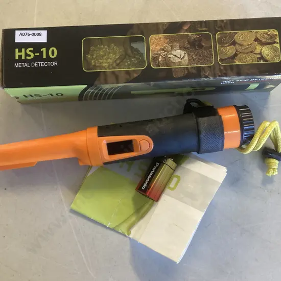 HS-10 Handheld Metal Detector LCD Display Metal Positioning Rod (Orange) With Manual, Boxed