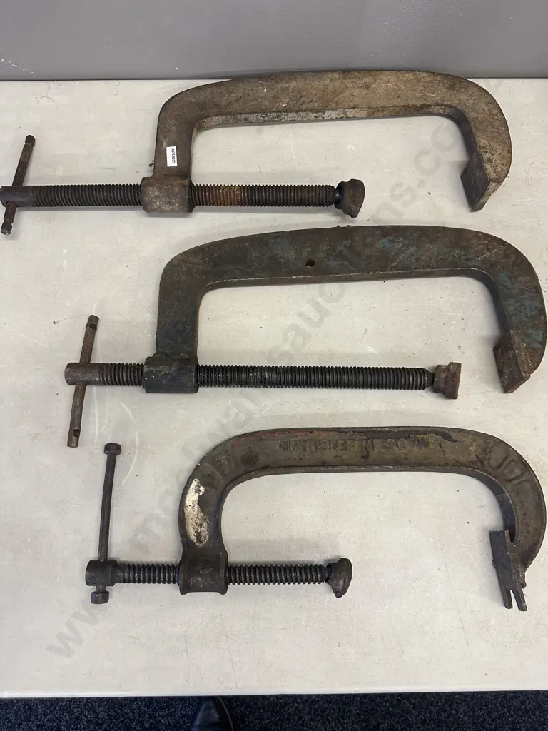 Record (England) 120-10 G Clamp & Pair of 35cm G-Clamps Image 1++