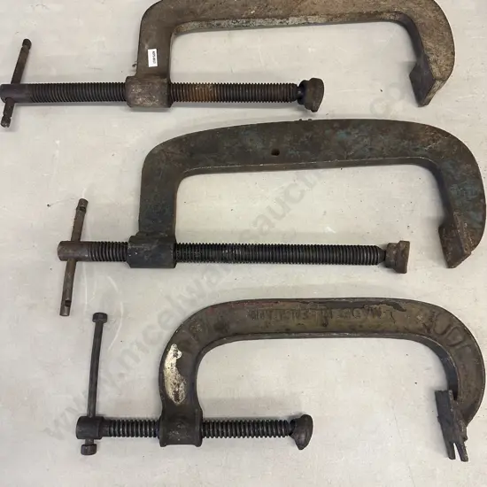 Record (England) 120-10 G Clamp & Pair of 35cm G-Clamps