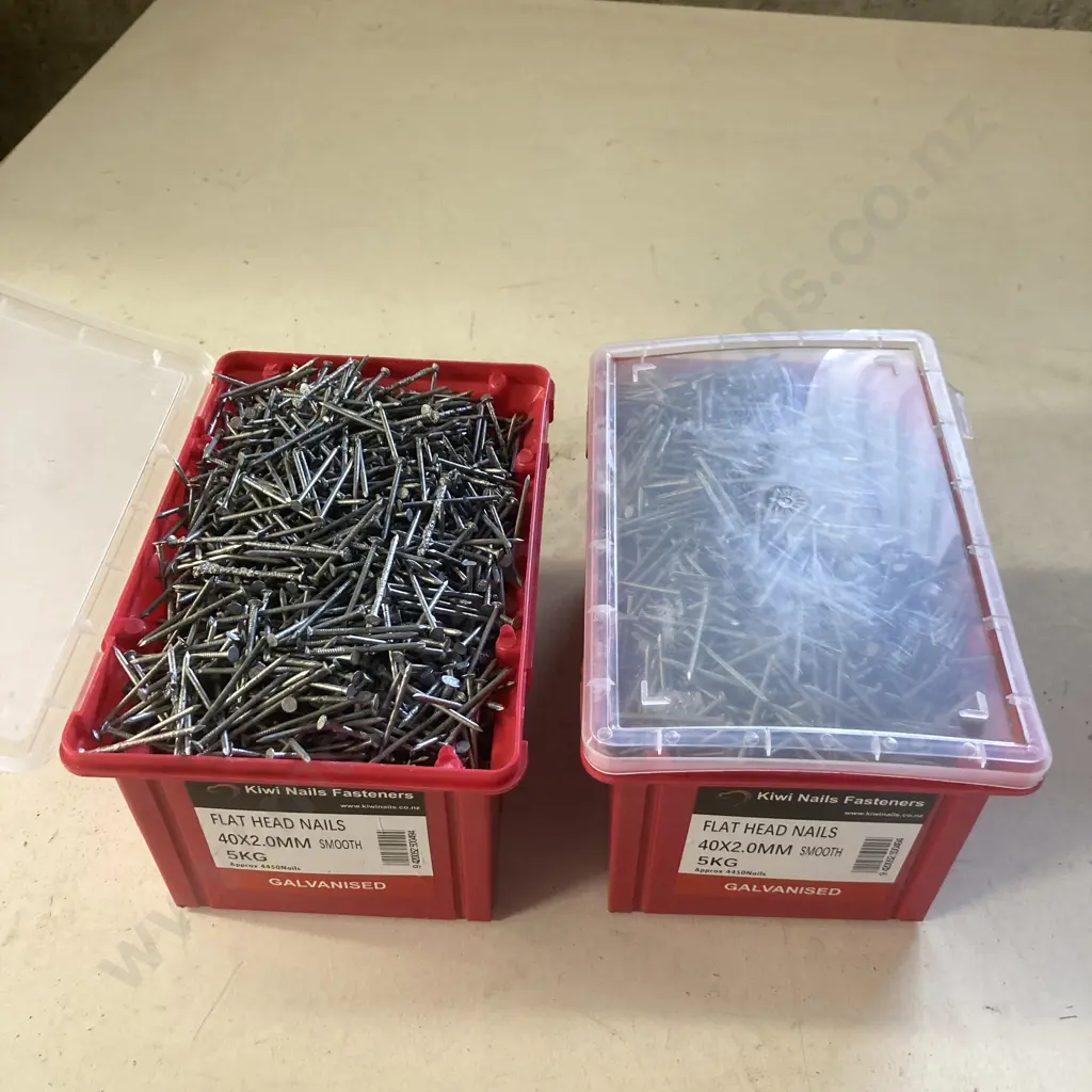 Flat Head Nails 40x2.0mm Smooth - 2 x 5Kg Image 1++