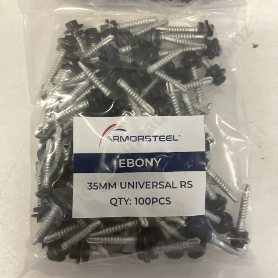 New Ebony 35mm Universal Roofing Screws - 5 x Packs of 100