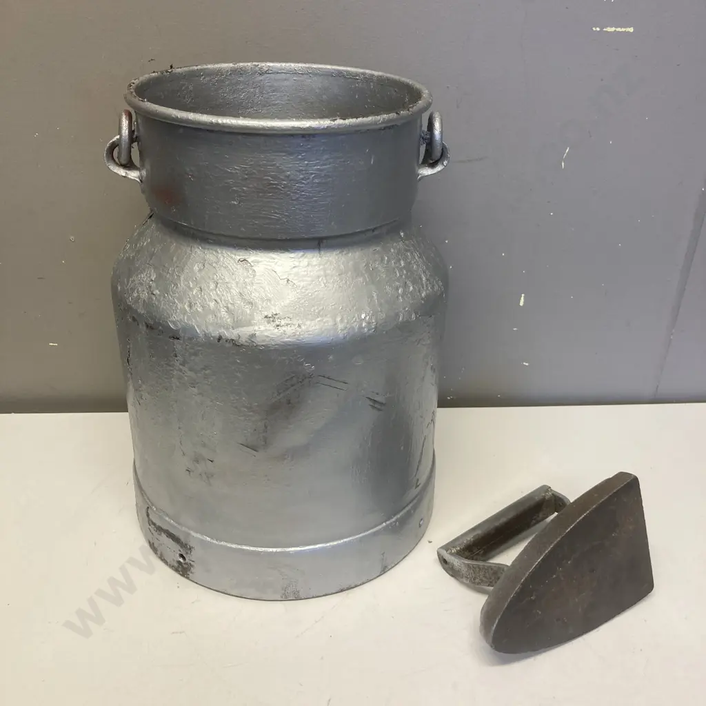 Sad Iron & Cream Can (As Found Condition) Image 1++