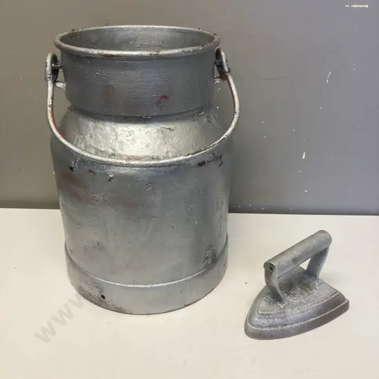 Sad Iron & Cream Can (As Found Condition)