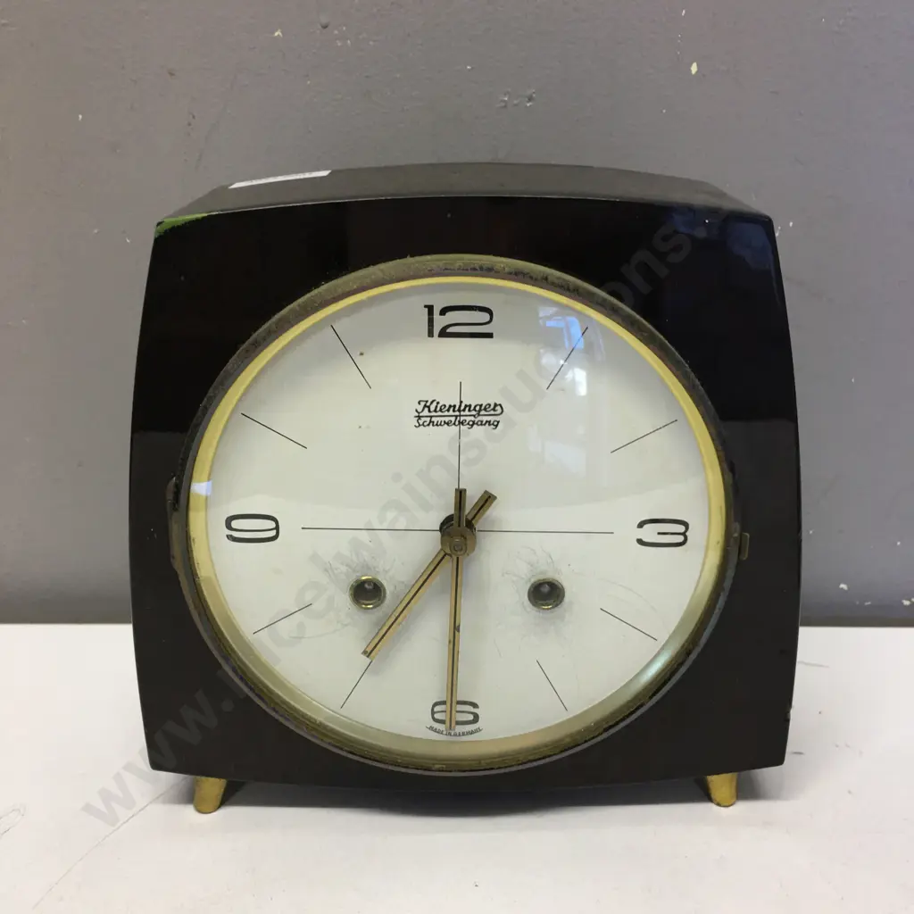 Vintage German Kieninger Schwebegang Mantel Clock. Time & Strike With Key. 1950s? H20 W20 D8cm Image 1++