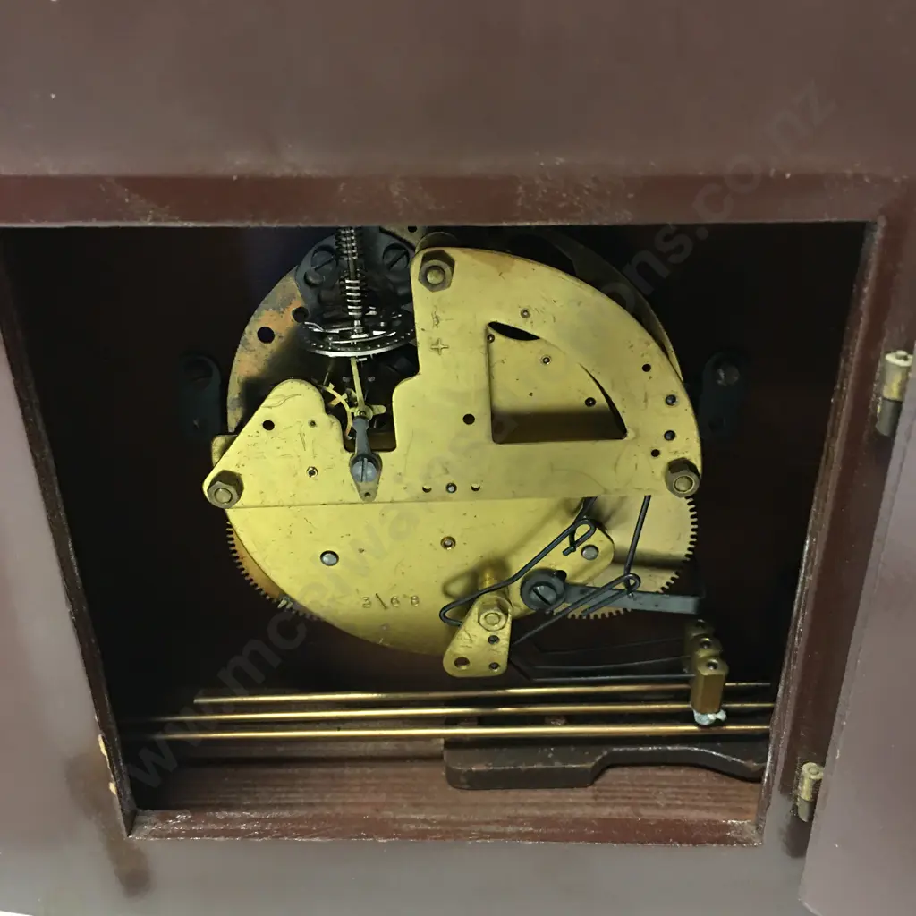 Vintage German Kieninger Schwebegang Mantel Clock. Time & Strike With Key. 1950s? H20 W20 D8cm Image 1++
