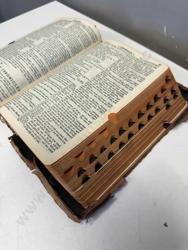 Holy Bible Master-Art Edition KJV, Red Letter, Self Pronouncing, Thumb Indexed, World Publishing Co, Leather (As Found) Image 1++