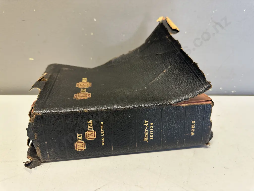 Holy Bible Master-Art Edition KJV, Red Letter, Self Pronouncing, Thumb Indexed, World Publishing Co, Leather (As Found) Image 1++