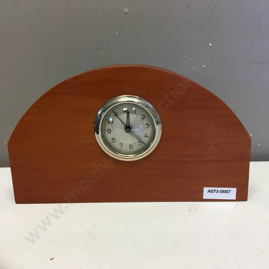 Mid Century Modern French Wooden Table Clock. 13.5 x 23cm Image 1++