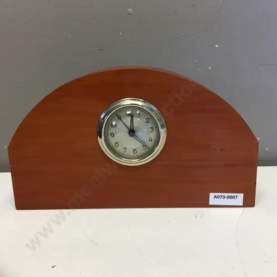Mid Century Modern French Wooden Table Clock. 13.5 x 23cm