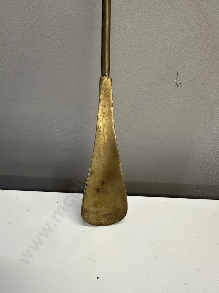 Vintage Brass Backscratcher / Shoe Horn, Mid-Twentieth Century Modernist. L41cm Image 1++