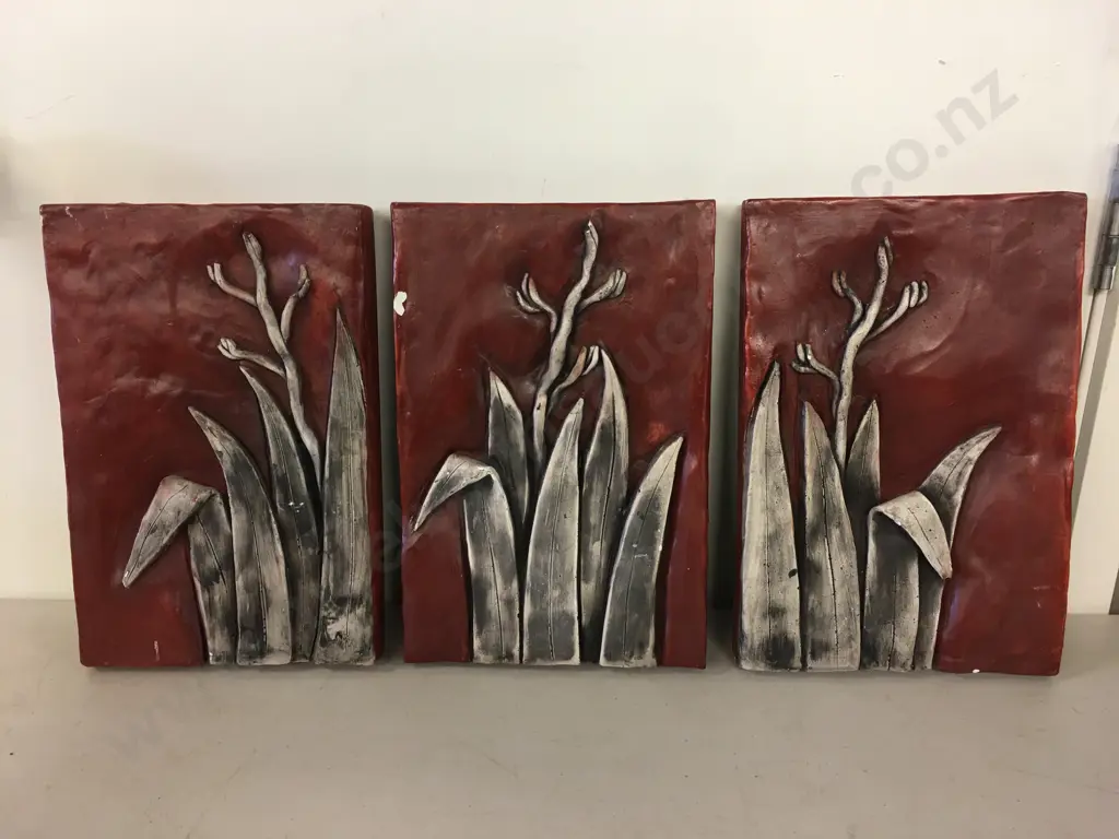 Panellz New Zealand Inspired Wall Art by NZ Artist Stephanie Harris. 30 x 20cm, Set of 3 (As Found) Image 1++