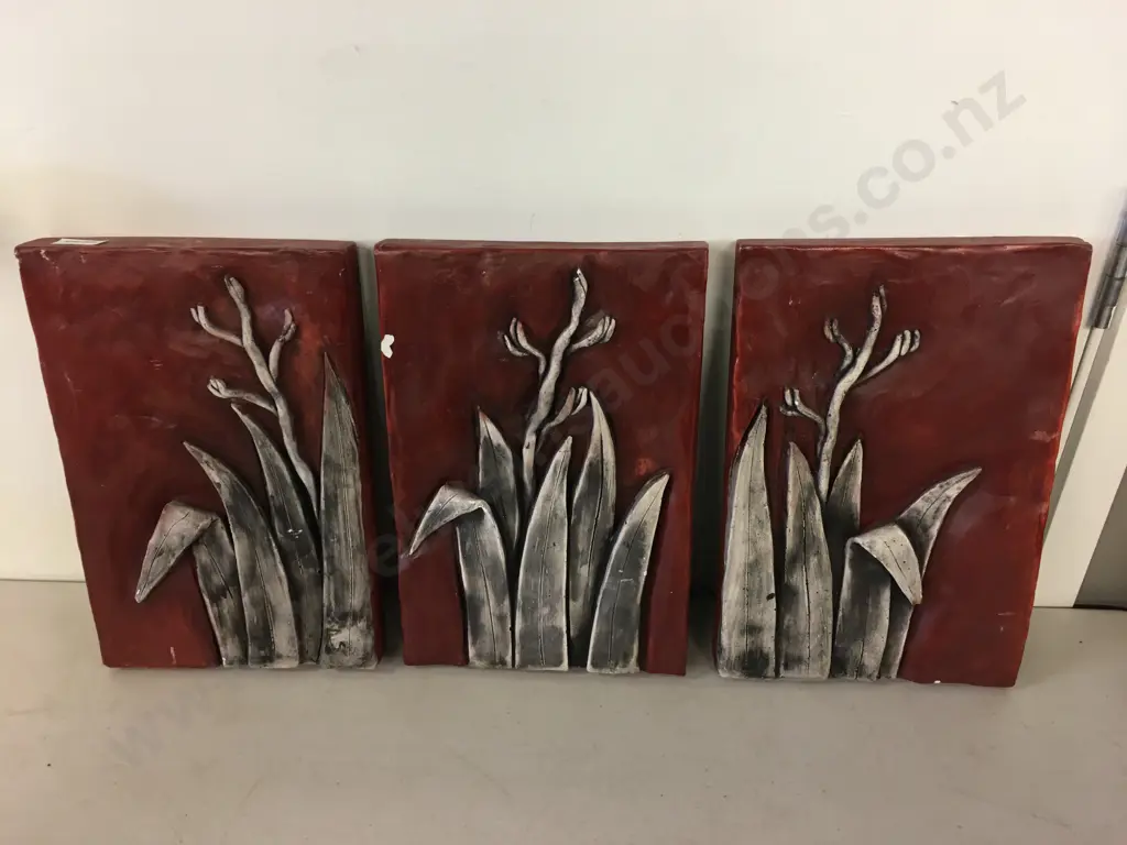 Panellz New Zealand Inspired Wall Art by NZ Artist Stephanie Harris. 30 x 20cm, Set of 3 (As Found) Image 1++