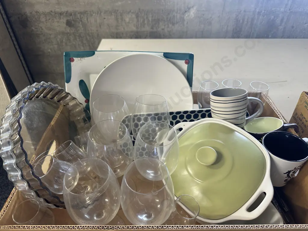 Assorted Glasses, Coffee Mugs, Platters Etc Image 1++