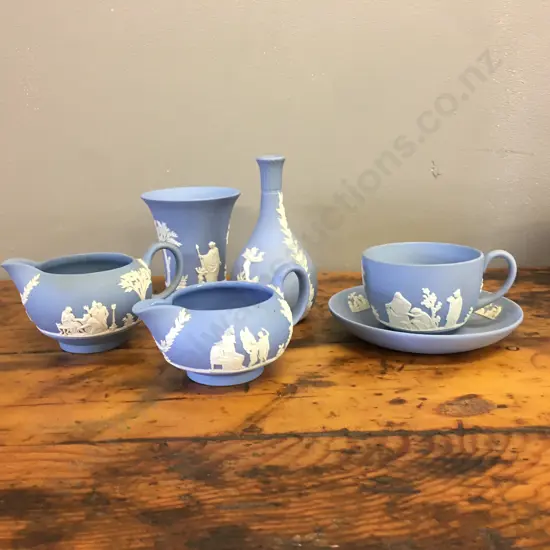 Selection Of Wedgwood Blue Jasperware Items