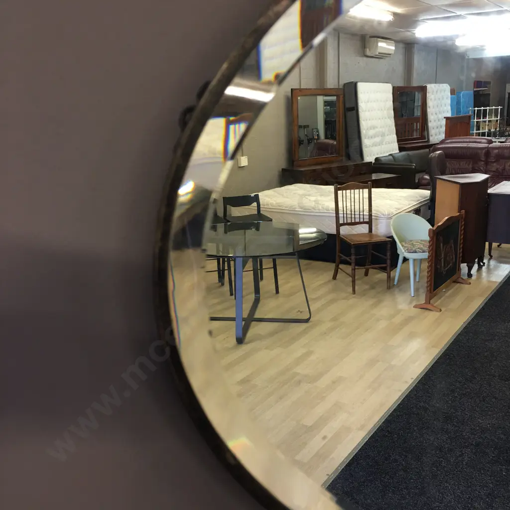 Gorgeous Art Deco Oval Bevelled Mirror With Decorative Topper Image 1++