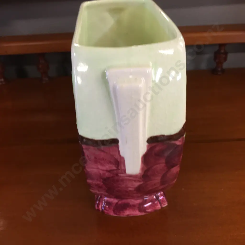 Art Deco Maling Vase Blue Floral Embossed With Blossom Bough Thumb Print #113 H14.5cm. Image 1++