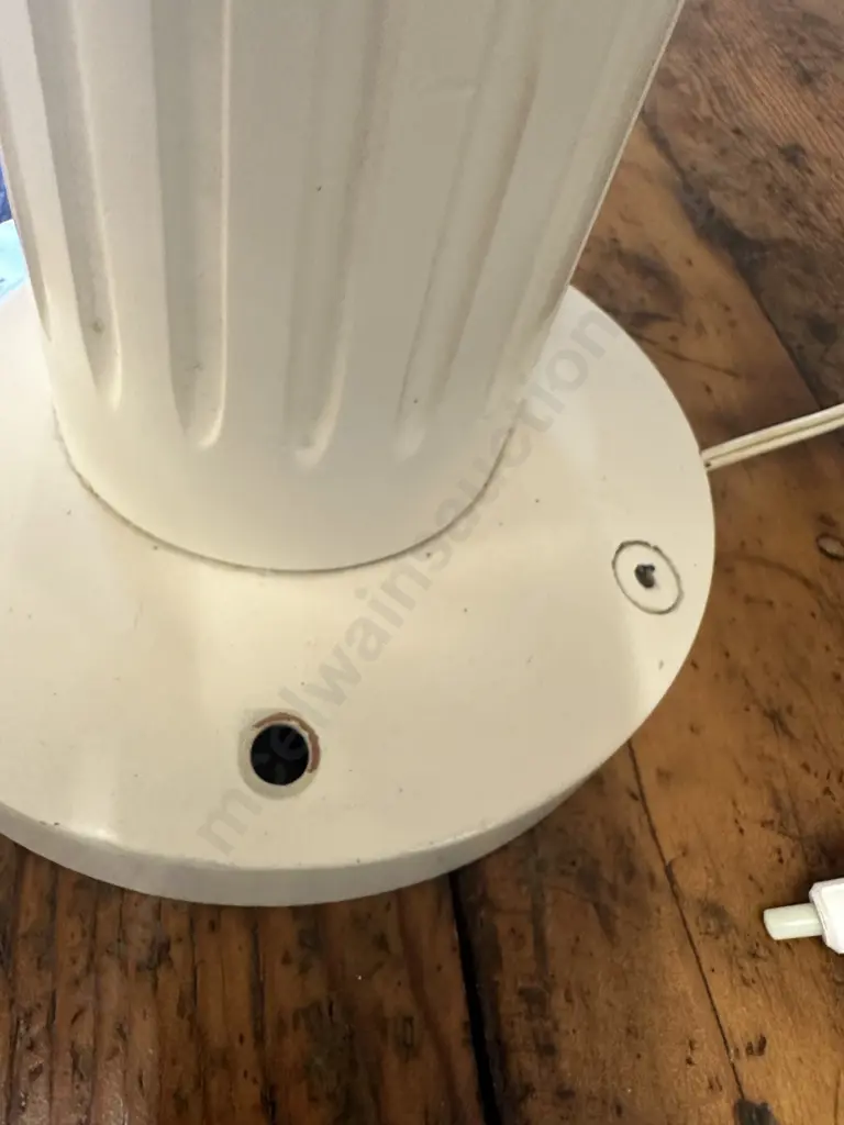 Table Lamp Painted cream Wooden Base & Cream Shade (as found) Image 1++