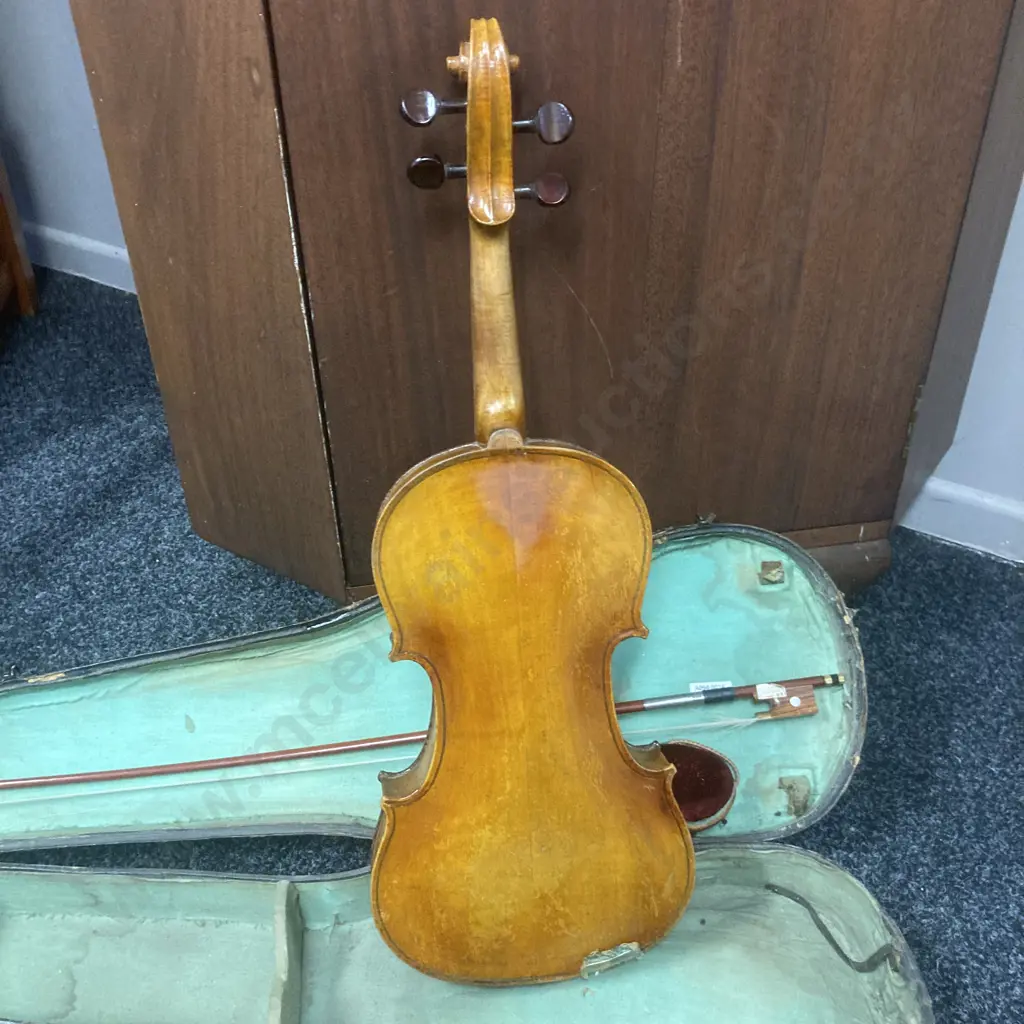 Antique Japanese Violin And Case With Bow & Shoulder Rest Image 1++