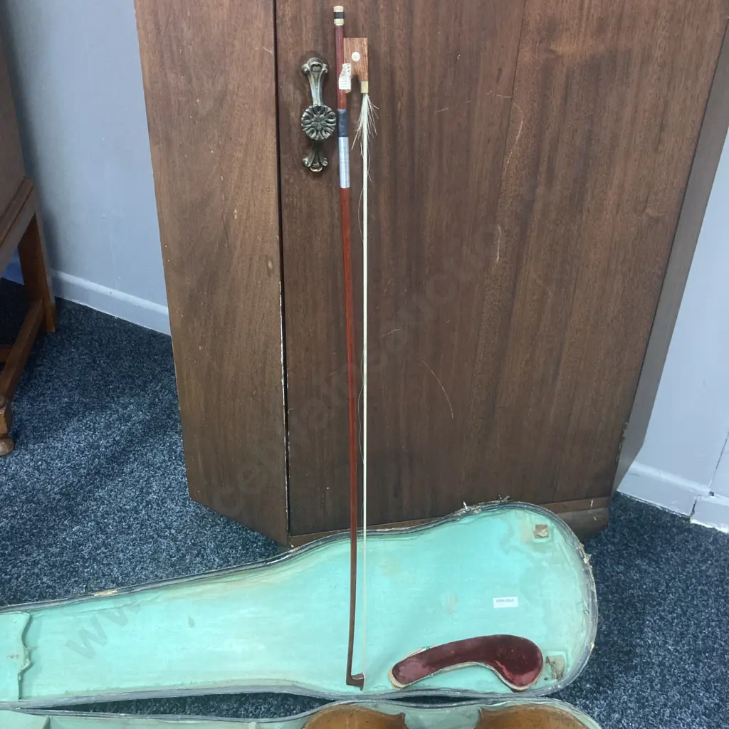Antique Japanese Violin And Case With Bow & Shoulder Rest Image 1++