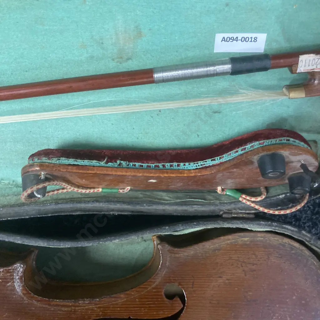 Antique Japanese Violin And Case With Bow & Shoulder Rest Image 1++