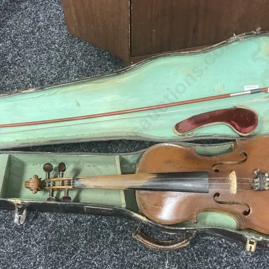 Antique Japanese Violin And Case With Bow & Shoulder Rest