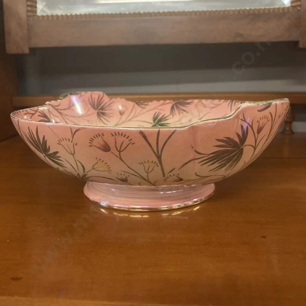 Royal Winton Porcelain Fruit Bowl, c1930s, Black Factory Mark To Base. 8 x 23cm Image 1++
