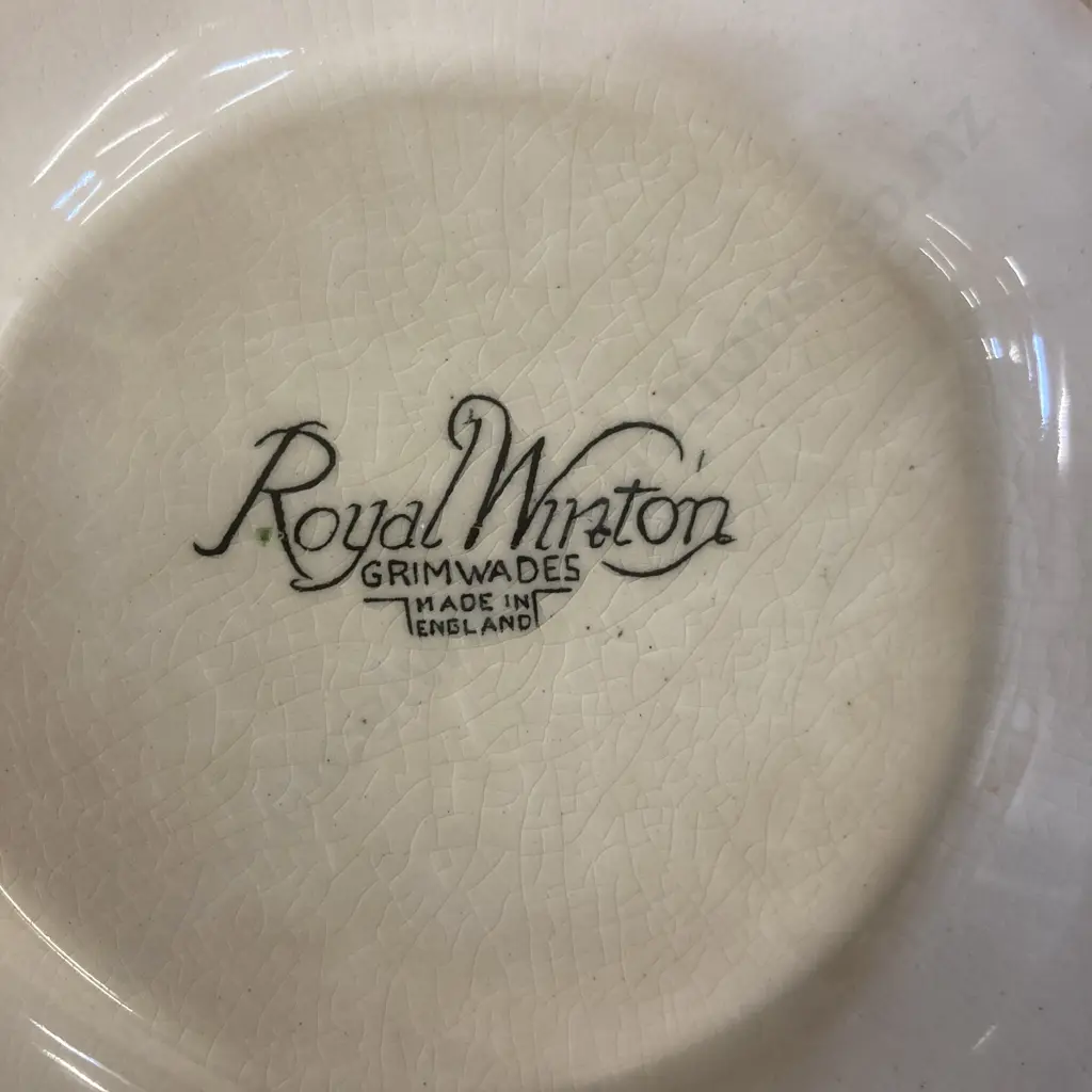 Royal Winton Porcelain Fruit Bowl, c1930s, Black Factory Mark To Base. 8 x 23cm Image 1++