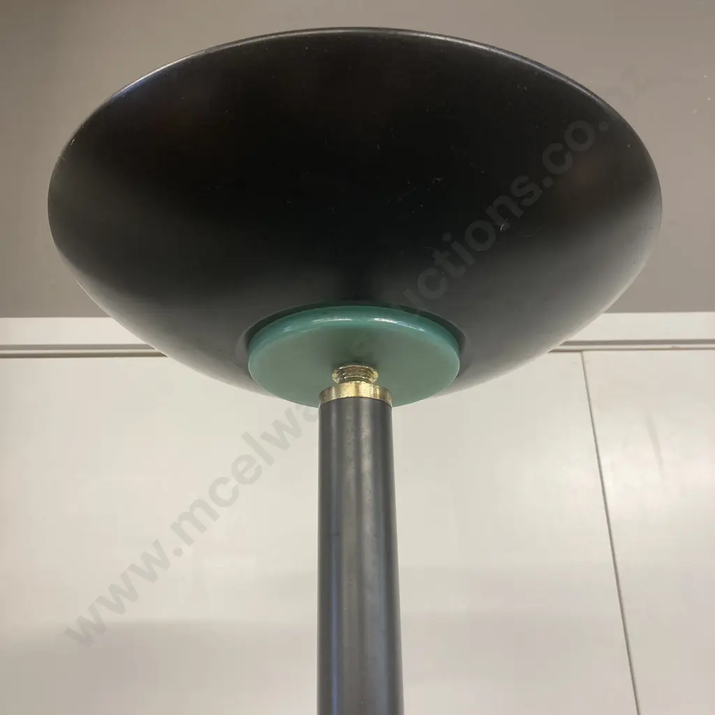 Modern Torchiere Floor Lamp - Black With Gold & Mint Green Accents. H181cm Image 1++