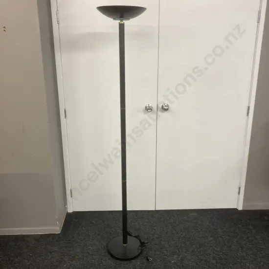 Modern Torchiere Floor Lamp - Black With Gold & Mint Green Accents. H181cm